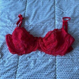 Very Sexy Balconet Elegant Red Lace Bra